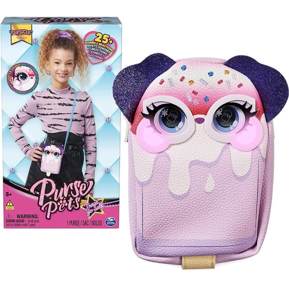 Purse Pets Pupsicle Interactive Purse 25+ Sounds Lights & Reactions Spin Master - Picture 1 of 8